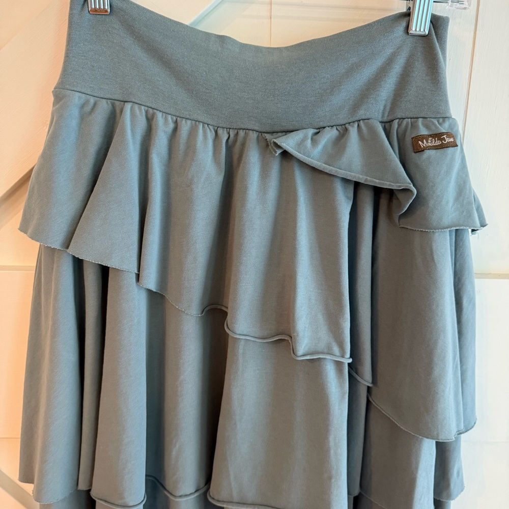 Matilda Jane Women’s Teal‎ Rhea Ruffle Skirt Size M Boho Romantic Flowy Hippie